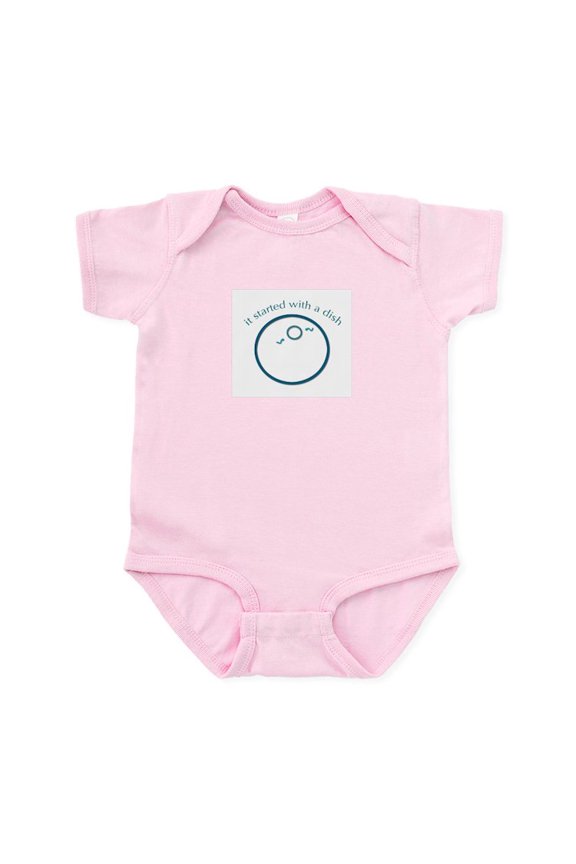 - Started With A Dish (IVF) Infant Creeper - Baby Light Bodysuit, Size Newborn - 24 Months