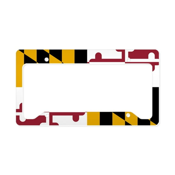 CafePress - State Flag Of Maryland License Plate Holder - Aluminum License Plate Frame, License Tag Holder