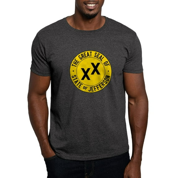 CafePress - State Of Jefferson Flag Dark T Shirt - Men's Classic Graphic Cotton T-Shirt