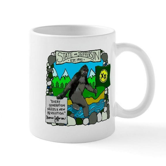 CafePress - State Of Jefferson Mug - 11 oz Ceramic Mug - Novelty Coffee Tea Cup