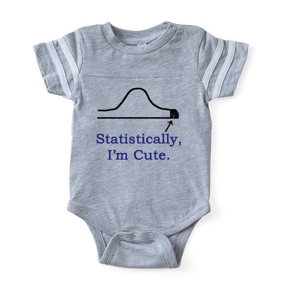 CafePress - Statistically Im Cute 01 Co - Cute Infant Baby Football Bodysuit