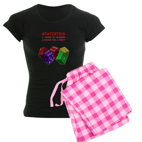 CafePress - Statistics Joke Women's Dark Pajamas - Women's Short Sleeve Print T-Shirt and Pants Dark Cotton Pajama Set
