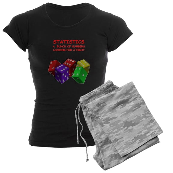 CafePress - Statistics Joke Women's Dark Pajamas - Women's Short Sleeve Print T-Shirt and Pants Dark Cotton Pajama Set