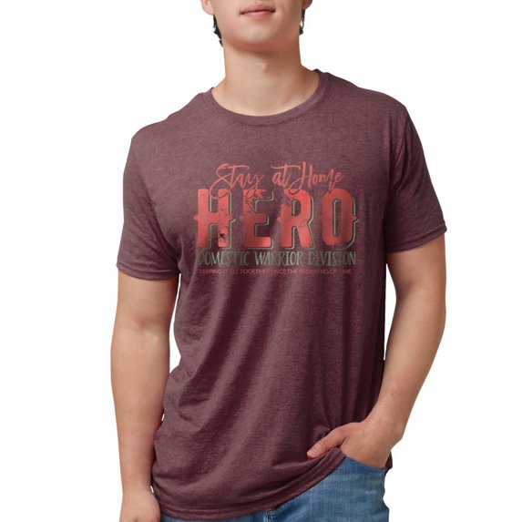 CafePress - Stay At Home Hero T Shirt - Mens Tri-blend T-Shirt