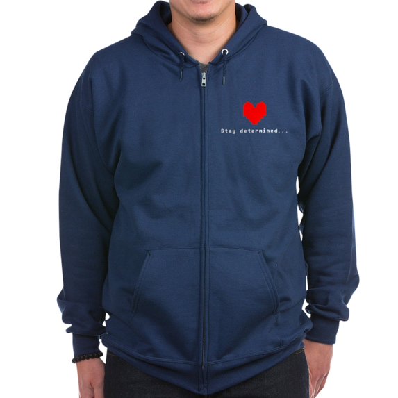 CafePress - Stay Determined Undertale Zip Hoodie (Dark) - Zip Hoodie, Classic Hooded Sweatshirt with Metal Zipper