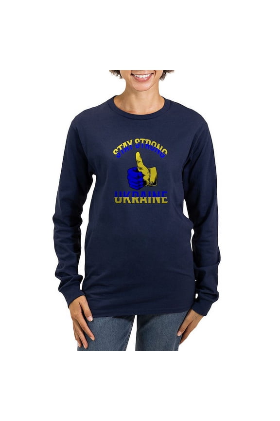 - Stay Strong Ukraine Support Uk Long Sleeve T Shirt - Women's Long Sleeve Graphic Tee Casual Fit