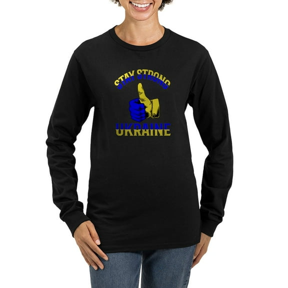 CafePress - Stay Strong Ukraine Support Uk Long Sleeve T Shirt - Women's Long Sleeve Graphic Tee Casual Fit