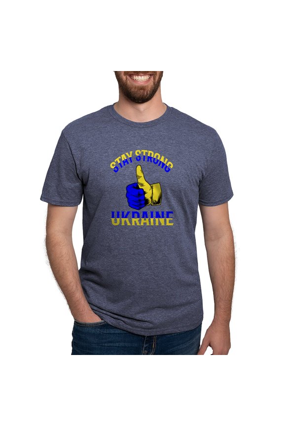 - Stay Strong Ukraine Support Ukraine T Shirt - Mens Tri-blend T-Shirt