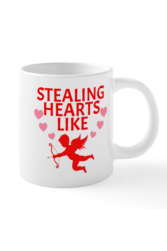 - Stealing Hearts Like Cupid - 20 Oz White Ceramic Mega Mug