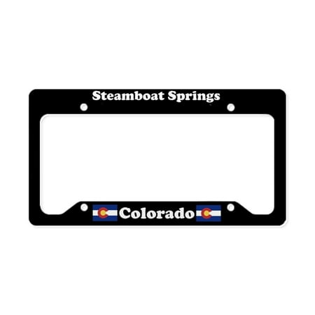 CafePress - Steamboat Springs CO License Plate Holder - Aluminum License Plate Frame, License Tag Holder