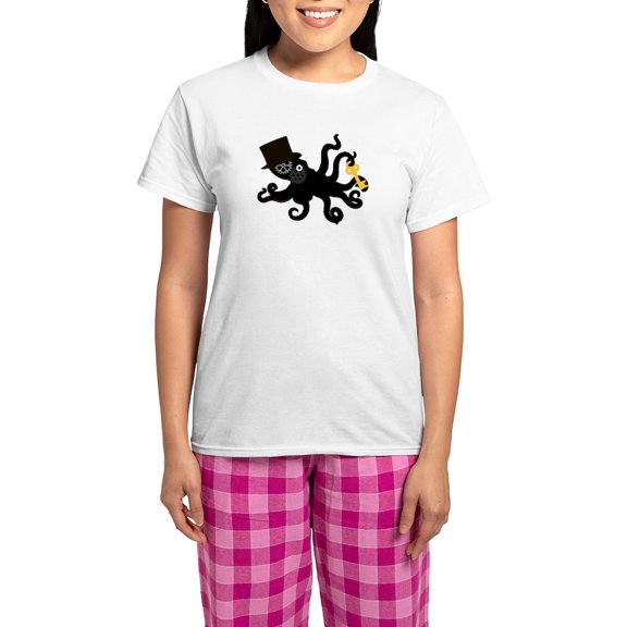 CafePress - Steampunk Octopus Pajamas - Women's Short Sleeve Print T-Shirt and Pants Light Cotton Pajama Set