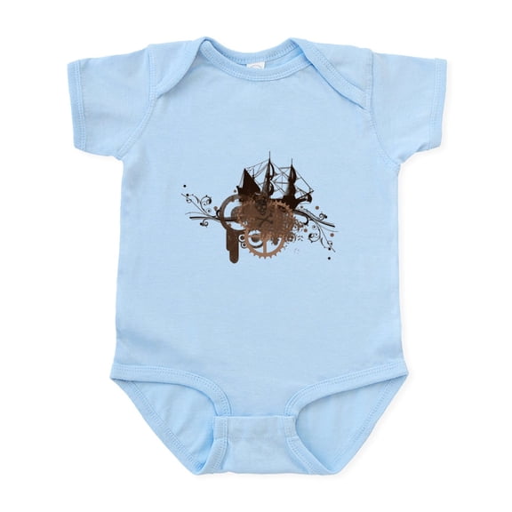 CafePress - Steampunk Pirate Ship Infant Bodysuit - Baby Light Bodysuit, Size Newborn - 24 Months