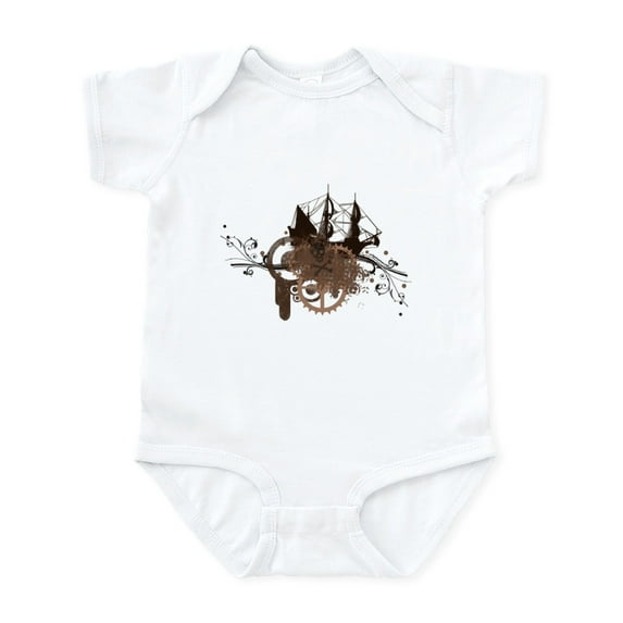 CafePress - Steampunk Pirate Ship Infant Bodysuit - Baby Light Bodysuit, Size Newborn - 24 Months
