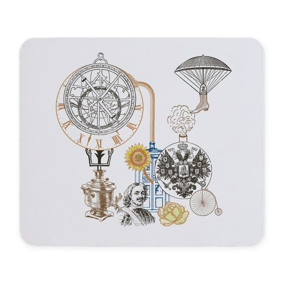 CafePress - Steampunk Russo Victorian Time Contrapti Mousepad - Non-slip Rubber Mousepad, Gaming Mouse Pad