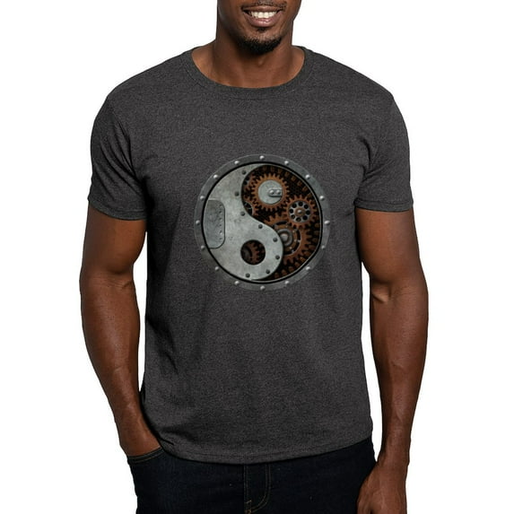 CafePress - Steampunk Yin Yang T Shirt - Men's Classic Graphic Cotton T-Shirt