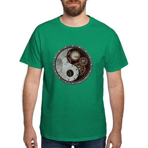 CafePress - Steampunk Yin Yang T Shirt - Men's Classic Graphic Cotton T-Shirt