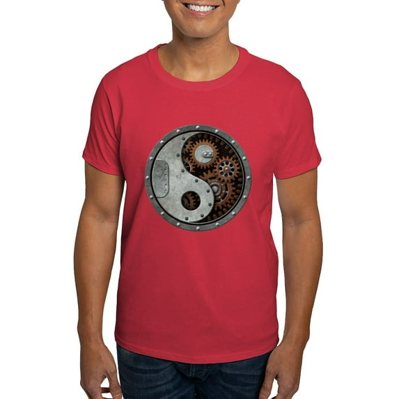 CafePress - Steampunk Yin Yang T Shirt - Men's Classic Graphic Cotton T-Shirt