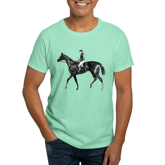 CafePress - Steelpechase Rider Dark T Shirt - Men's Classic Graphic Cotton T-Shirt