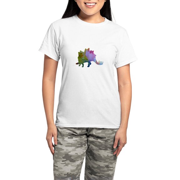 CafePress - Stegosaurus Pajamas - Women's Short Sleeve Print T-Shirt and Pants Light Cotton Pajama Set