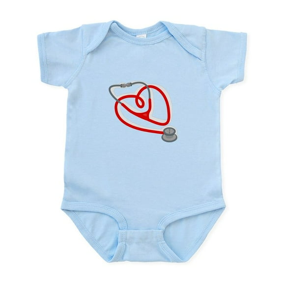 CafePress - Stethoscope Heart Body Suit - Baby Light Bodysuit, Size Newborn - 24 Months
