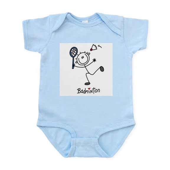 CafePress - Stick Figure Badminton Infant Bodysuit - Baby Light Bodysuit, Size Newborn - 24 Months