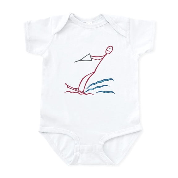 CafePress - Stick Figure Water Skiing Infant Bodysuit - Baby Light Bodysuit, Size Newborn - 24 Months