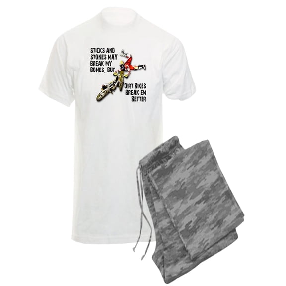 CafePress - Sticks And Stones Dirt Bike Motocross T Shirt Men - Men's Light Pajamas