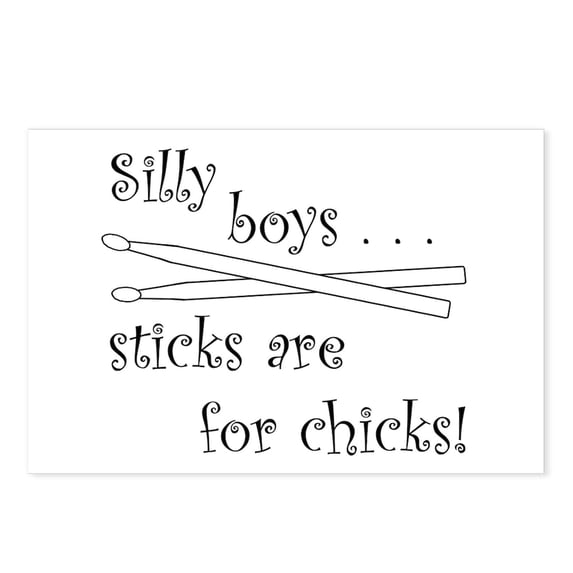 CafePress - Sticks Are For Chicks - Postcards (Package of 8)