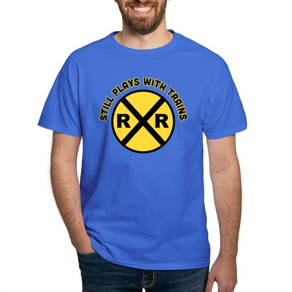 CafePress - Still Plays With Trains Dark T Shirt - Men's Classic Graphic Cotton T-Shirt