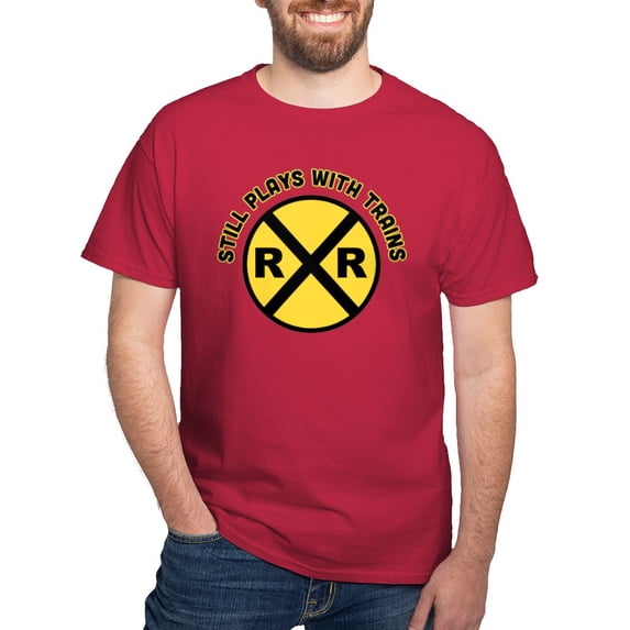 CafePress - Still Plays With Trains Dark T Shirt - Men's Classic Graphic Cotton T-Shirt
