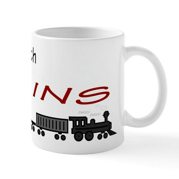 CafePress - Still Plays With Trains Mug - 11 oz Ceramic Mug - Novelty Coffee Tea Cup