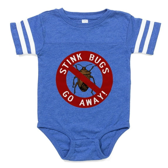 CafePress - Stink Bug Go Away - Cute Infant Baby Football Bodysuit