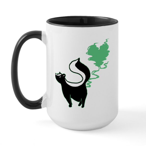 CafePress - Stinky Love Skunk Large Mug - 15 oz Ceramic Large White Novelty Mug