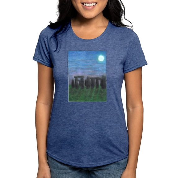 CafePress - Stonehenge In Moonlight Ash Grey T Shirt - Womens Tri-blend T-Shirt
