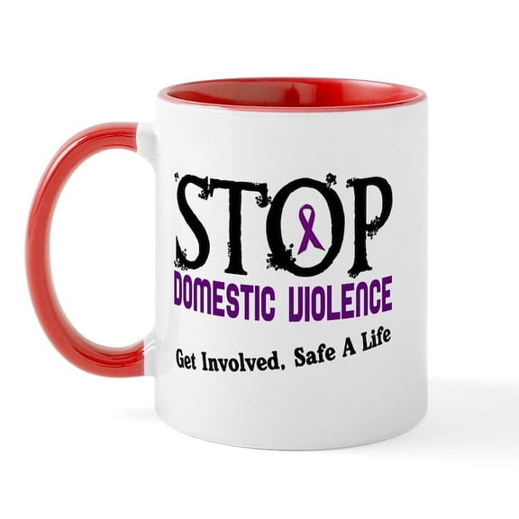 CafePress - Stop Domestic Violence 2 Mug - 11 oz Ceramic Mug - Novelty Coffee Tea Cup