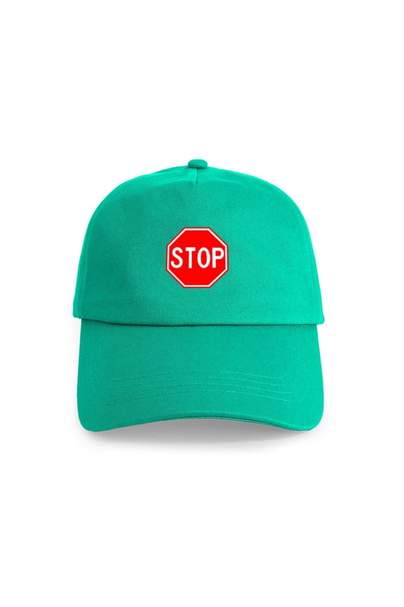 - Stop Sign Cap - Adjustable 100% Brushed Unisex Casual Cotton Baseball Cap, Beige, 1