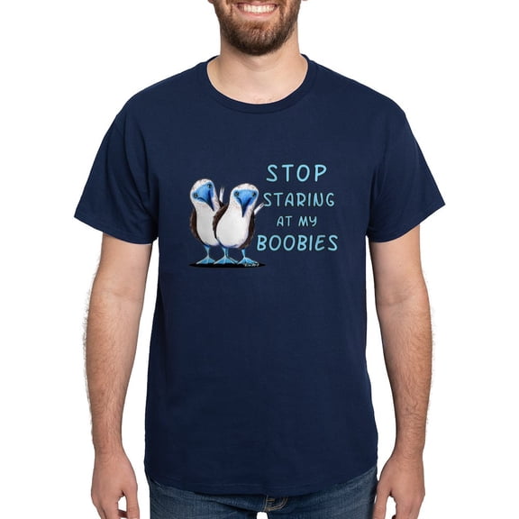 CafePress - Stop Staring Bfboobies Dark T Shirt - Men's Classic Graphic Cotton T-Shirt