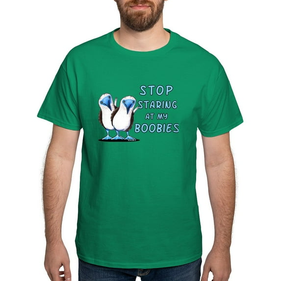 CafePress - Stop Staring Bfboobies Dark T Shirt - Men's Classic Graphic Cotton T-Shirt