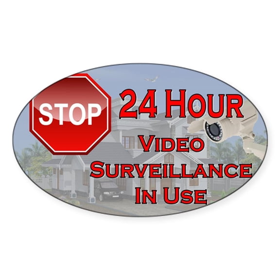 CafePress - Stop Video Surveillance - Sticker (Oval)