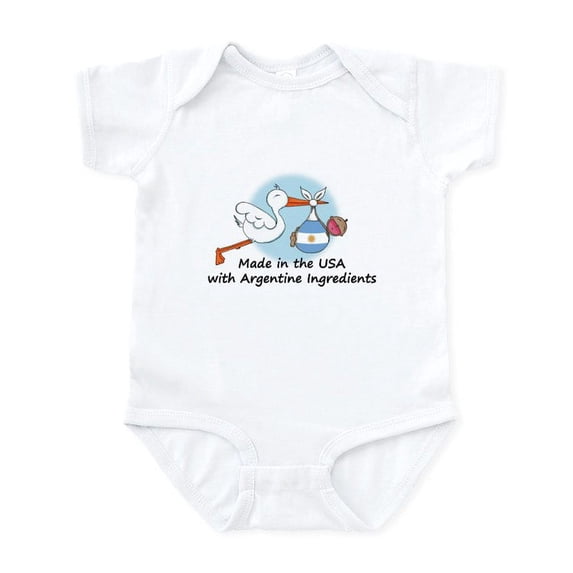 CafePress - Stork Baby Argentina USA Infant Bodysuit - Baby Light Bodysuit, Size Newborn - 24 Months