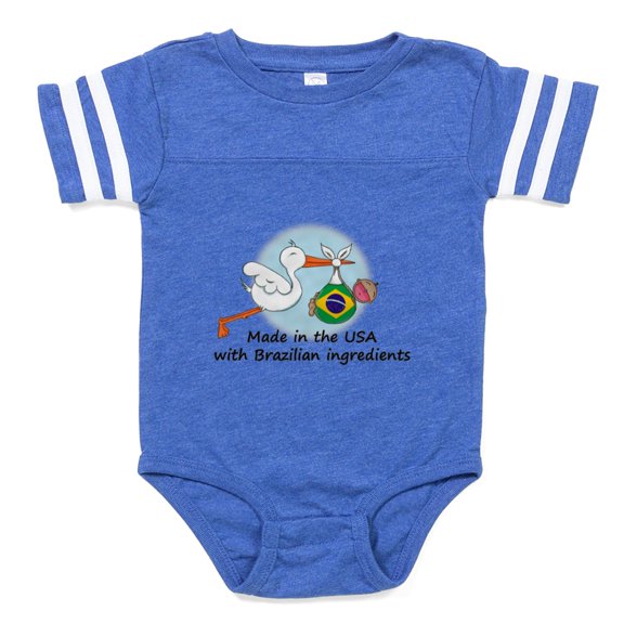 CafePress - Stork Baby Brazil 2 - Cute Infant Baby Football Bodysuit