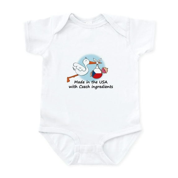 CafePress - Stork Baby Czech Rep. USA Infant Bodysuit - Baby Light Bodysuit, Size Newborn - 24 Months