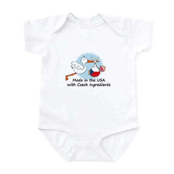 CafePress - Stork Baby Czech Rep. USA Infant Bodysuit - Baby Light Bodysuit, Size Newborn - 24 Months