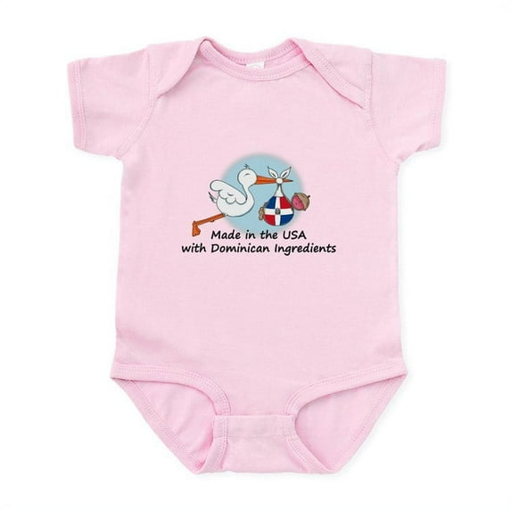 CafePress - Stork Baby Dominican Rep. USA Infant Bodysuit - Baby Light Bodysuit, Size Newborn - 24 Months