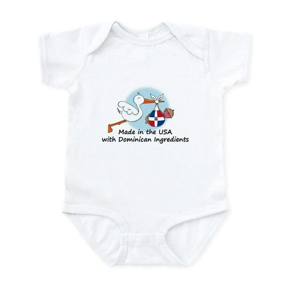 CafePress - Stork Baby Dominican Rep. USA Infant Bodysuit - Baby Light Bodysuit, Size Newborn - 24 Months