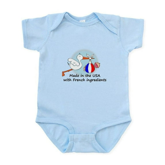 CafePress - Stork Baby France USA Infant Bodysuit - Baby Light Bodysuit, Size Newborn - 24 Months