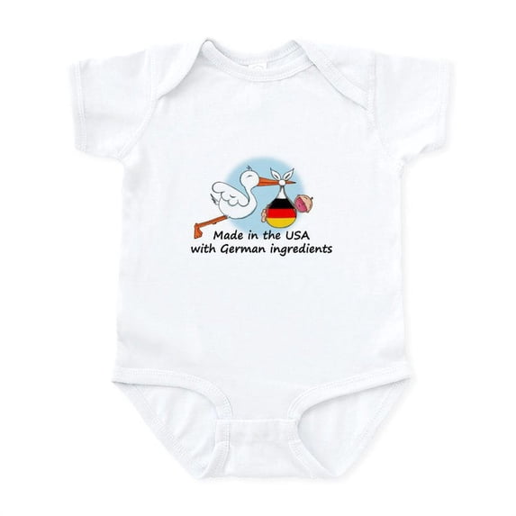 CafePress - Stork Baby Germany USA Infant Bodysuit - Baby Light Bodysuit, Size Newborn - 24 Months
