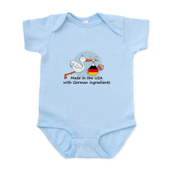 CafePress - Stork Baby Germany USA Infant Bodysuit - Baby Light Bodysuit, Size Newborn - 24 Months