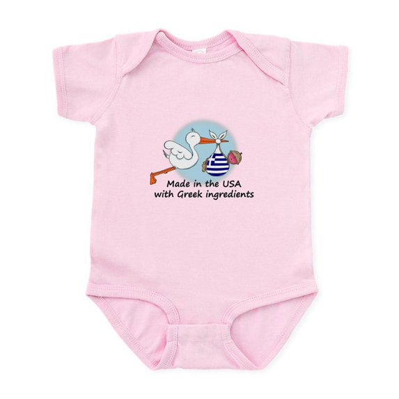 CafePress - Stork Baby Greece USA Infant Bodysuit - Baby Light Bodysuit, Size Newborn - 24 Months