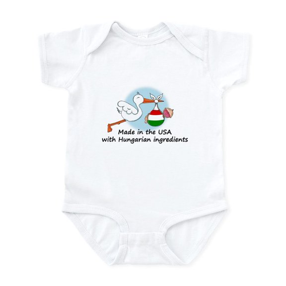 CafePress - Stork Baby Hungary USA Infant Bodysuit - Baby Light Bodysuit, Size Newborn - 24 Months
